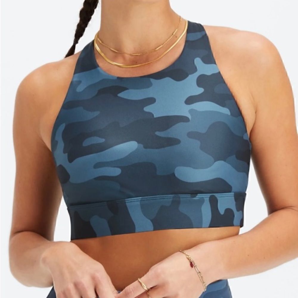 NWT Fabletics No bounce Sports Bra, Midnight wave Camo, Size 1X